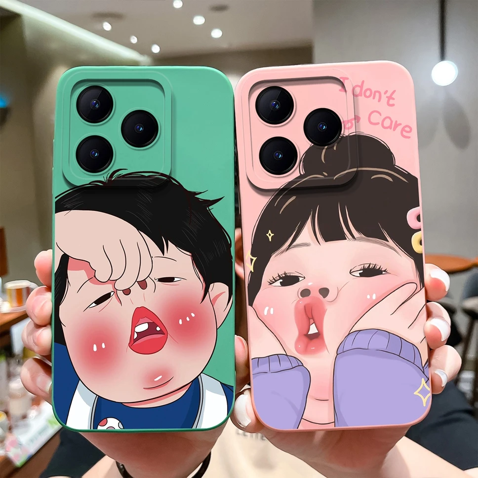 Phone Case For OPPO Realme C61 C63 Lovely Cartoon Panda Pattern Soft Liquid Silicone Shockproof Protective Back Cover Funda Capa