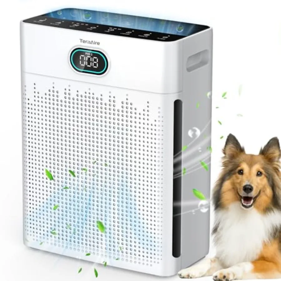 

Air Purifiers for Home PM 2.5 Air Quality Monitor Cover Up to 2200 Ft² with Pet mode Timer H13 HEPA Air Purifier with Washable