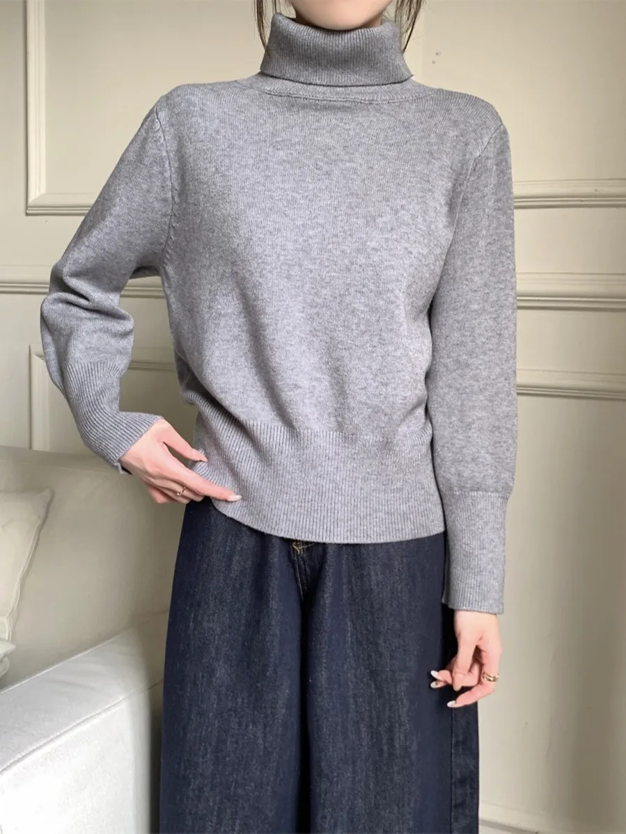 

Sli High Ne Warm Sweater Women's Base Layer Top Spring 2026 Faion French Sle Loose Fit Long Sve Knitted Knitwear