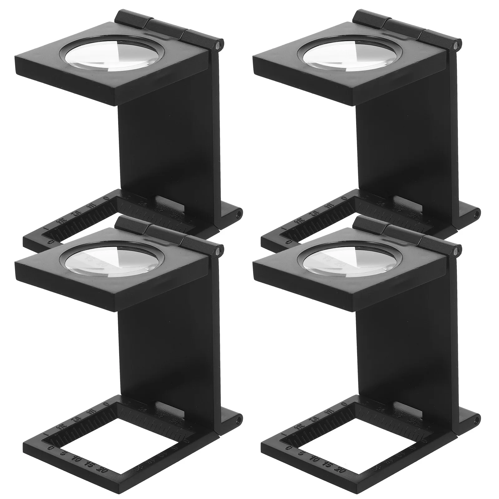 

4Pcs 10X Magnifier Foldable Glass with Scale for Tailoring Fabric Inspection DIY Projects Mini Magnifier Reading Magnifiers