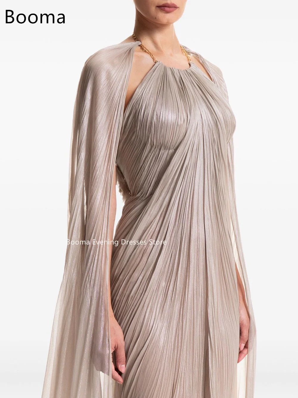 Booma Eenvoudige Zeemeermin Mouwloze Lange Jurken Formele Partij Jassen voor Vrouwen Plooi Glanzende Prom Gown Aanpassen 2025