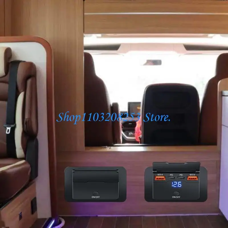 R6FA 12V/24V CAR Заряды Double PD3.0 & QC3.0 USB -порты с питанием с помощью питания быстрого заряда R6FA 12V/24V CAR Заряды Double PD3.0 & QC3.0 USB -порты с питанием с помощью питания быстрого заряда