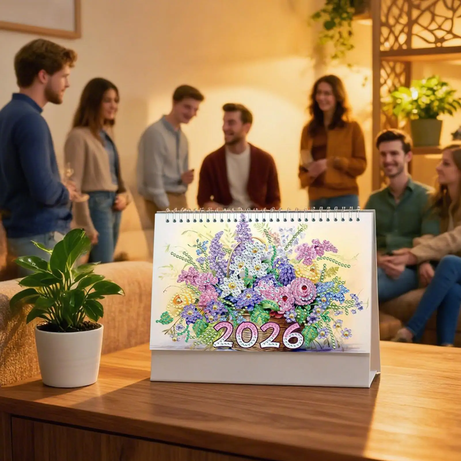 

2026 Rhinestone Art Calendar 12-Month Planning Tool Desktop Calendar For Adults Teens Craft Lovers Beginners Artists Teachers