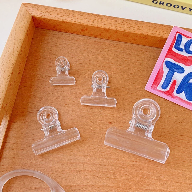 Transparent File Binder Clip Office Bill Document Binder Clips Folder Small Bill Clip 4 Sizes DIY 1PCS Simple 22/31/38/50CM