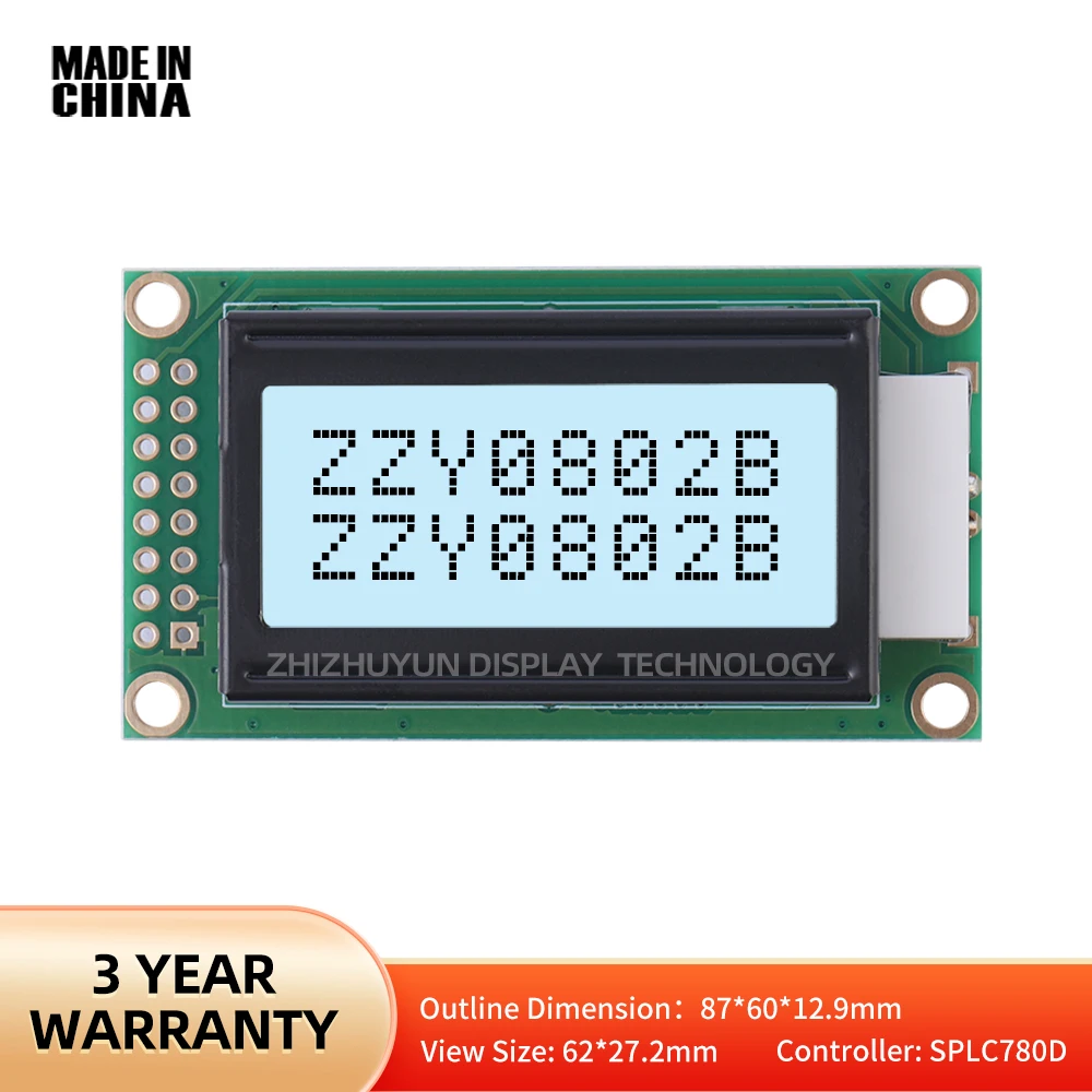 Direct Deal 0802B 16PIN LCD16X2 Character LCD Screen Gray Film Black Text Display Screen