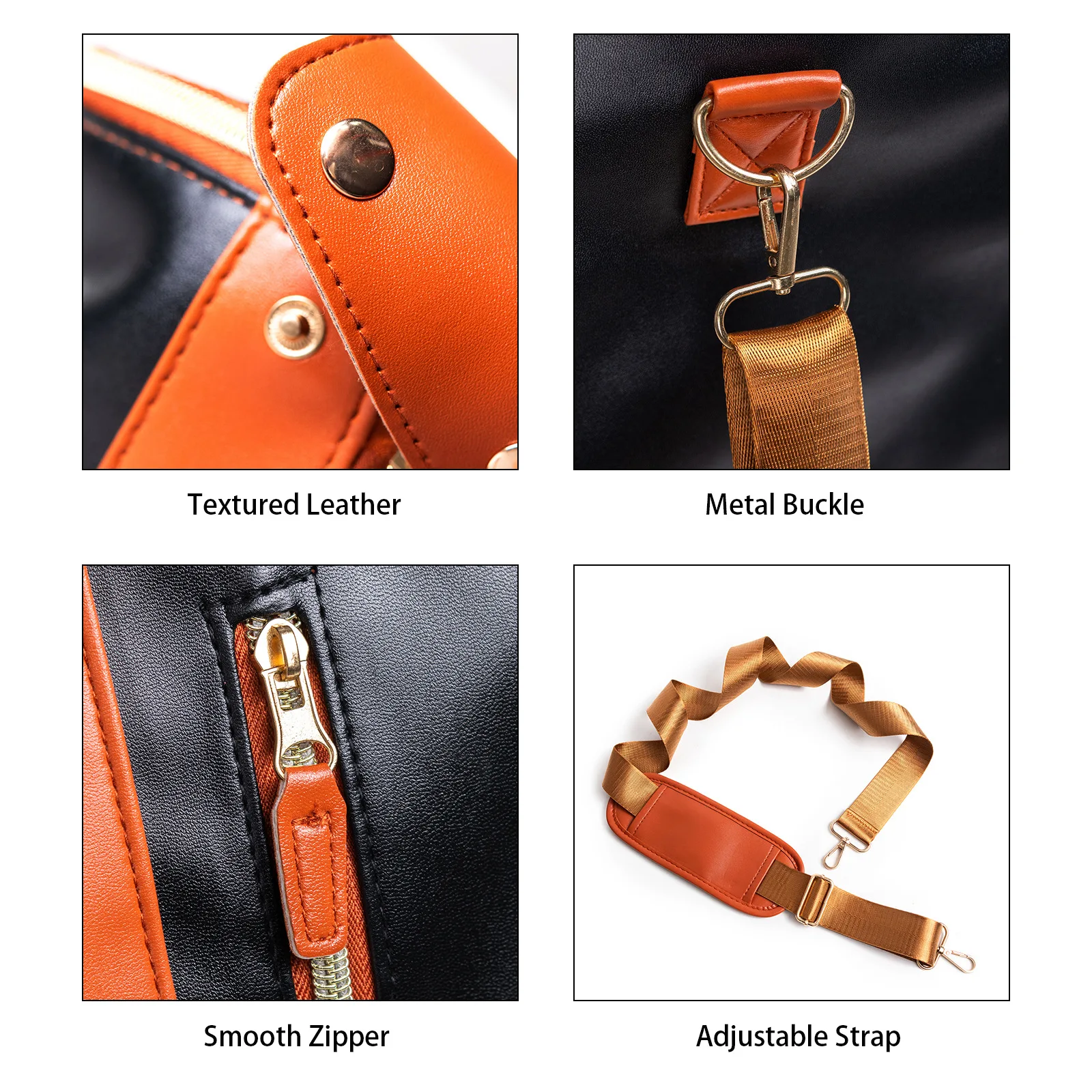 Retro Travel Handbag Folding Clothing Duffel Bag Outdoor Fitness Bag Multi-functional Side Buckle Travel Bag