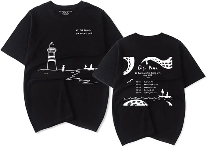 Gigi Perez T-Shirt at The Beach in Every Life Tour 2025 Women Men Vintage 90s Fashion Short Sleeve