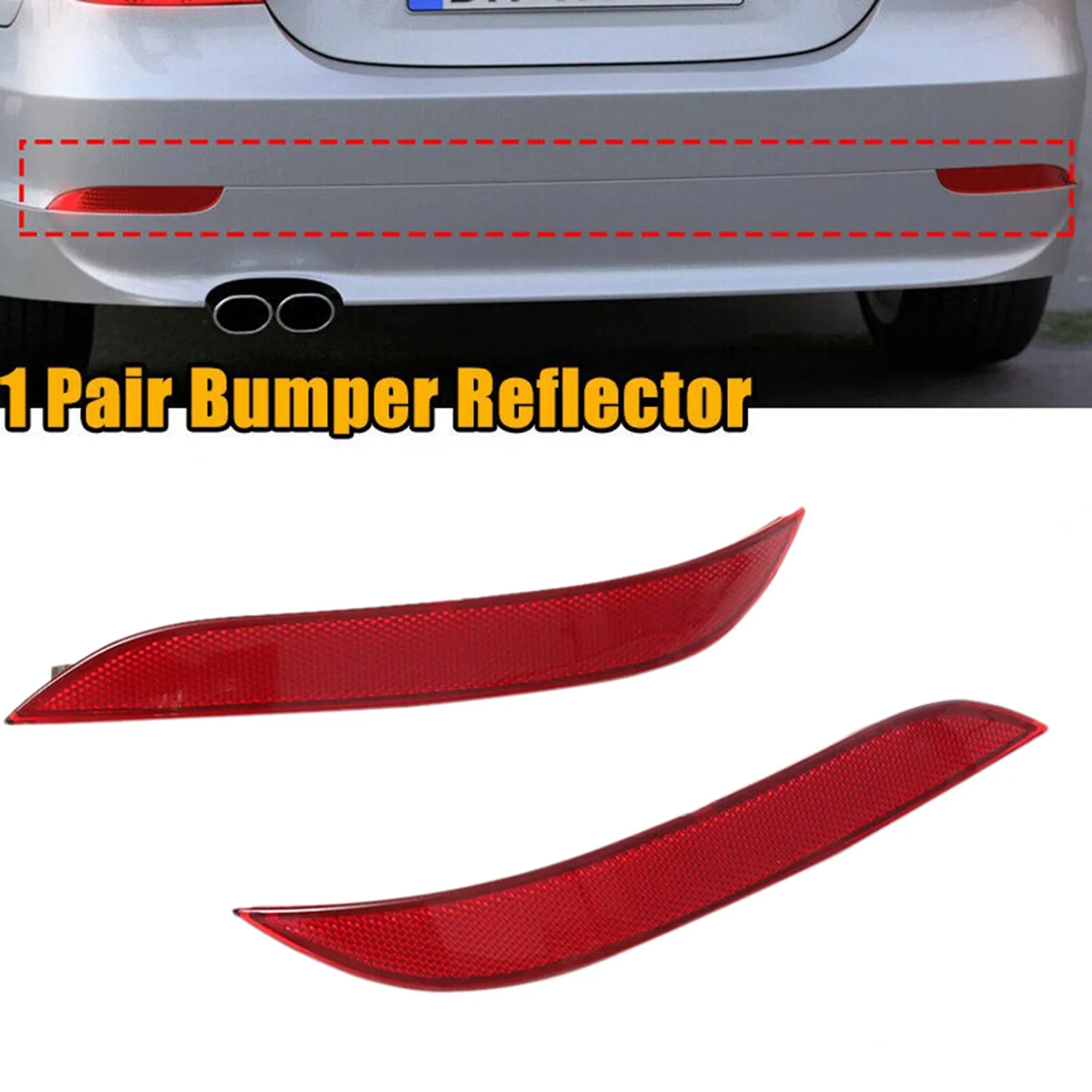 1 Pair Rear Bumper Reflector Light Left & Right 63146915039 63146915040 Replacement for 5 Series E60 2004-2007