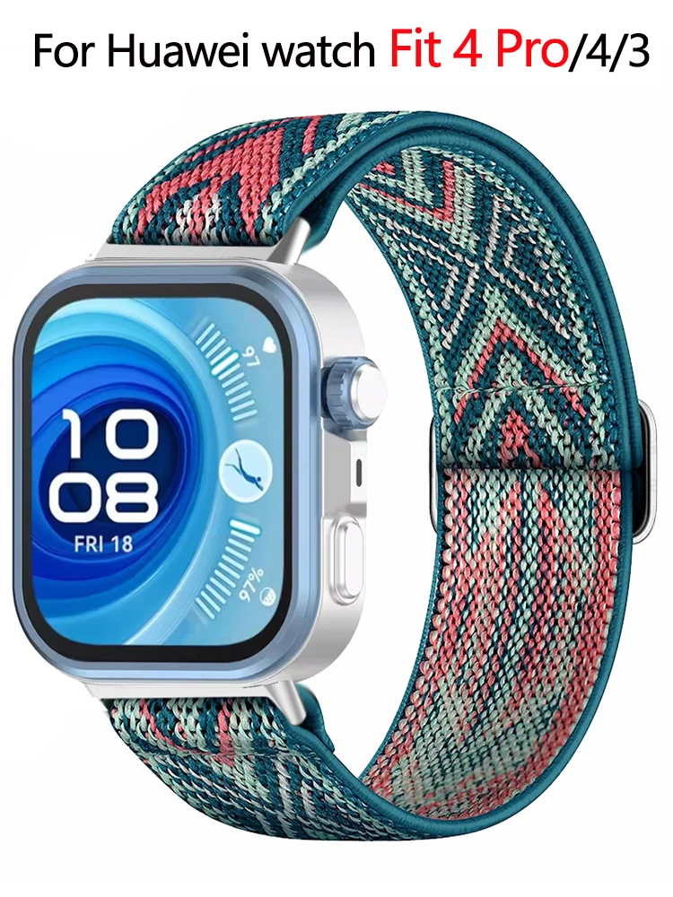 Scrunchie für HUAWEI Watch Fit 4 Pro 3 Armband Smartwatch Zubehör Sport Nylon Loop Armband Correa HUAWEI Watch Fit3 4 Band