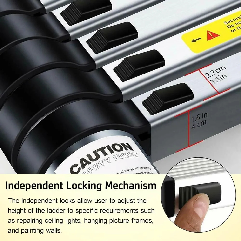 سلم تمديد من الألومنيوم قابل للطي - سلم تصغير خفيف الوزن للمركبات الترفيهية والوصول العليمي والمزيد #4