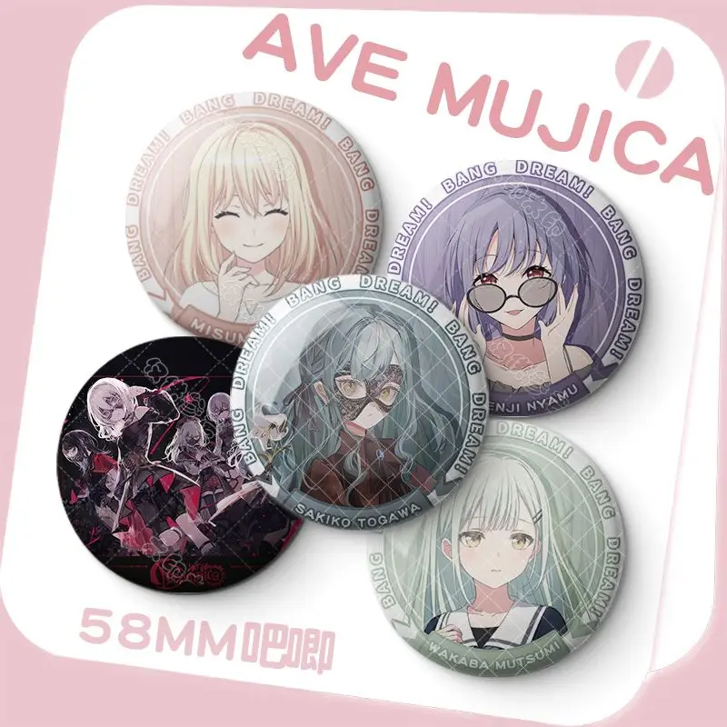 Sakiko Togawa BanG Dream! It's MyGO!!!!! Wakaba Mutsumi Umiri Yahata Nyamu Yutenji Button Brooch Clothes Badge Backpack Pins