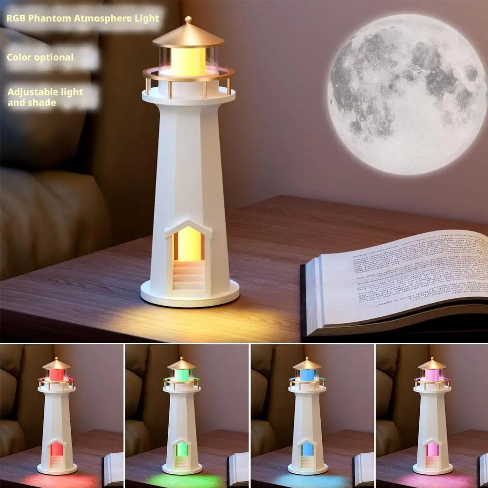 ضوء القمر المنارة ليلة ضوء مصباح إسقاط بلوتوث الإبداعية المتكلم حلية اتصال دعم APP شاحن Wireles A6B2 #6