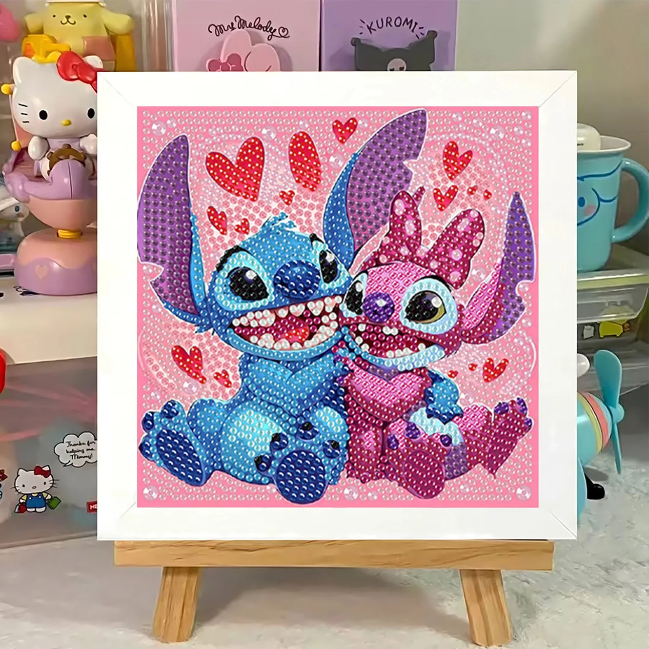 

Дисней мультфильм кристалл алмаз украшения живопись ручная работа DIY вышивка крестиком с рамкой комплект РОЗОВАЯ пара стежка подарок на день рождения