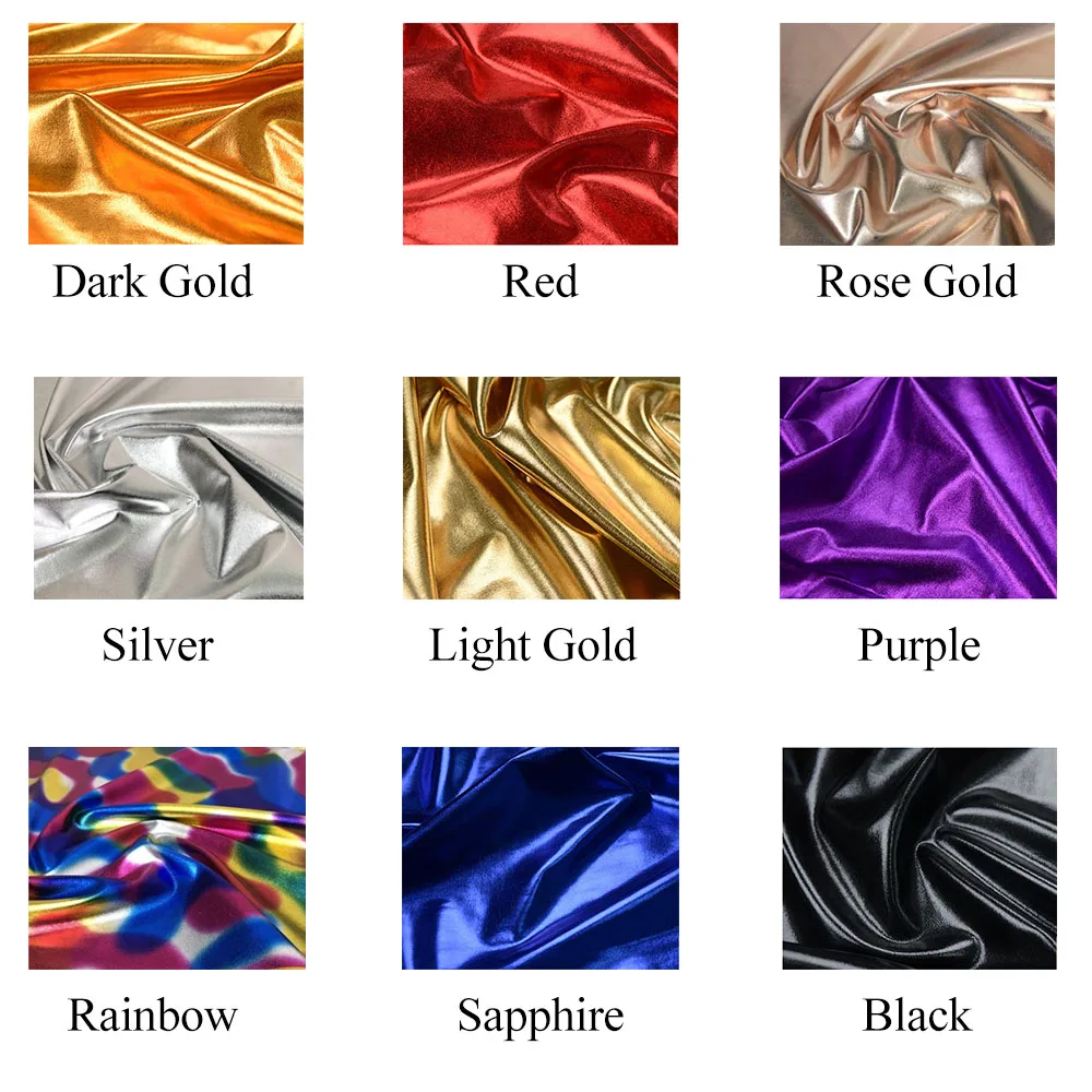 GFUITRR Gold Silver Shiny Metallic Fabric Stretch Cylinder Cover Wedding Happy Birthday Elastic Background Rainbow Photo Props