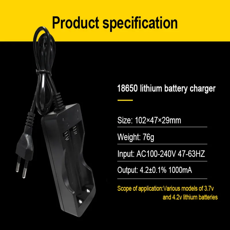 PUJIMAX 2 Slots 18650 Battery Charger 18650 EU Smart Li-ion   Rechargeable Battery Charging  Safety Rechargeable Battery charger