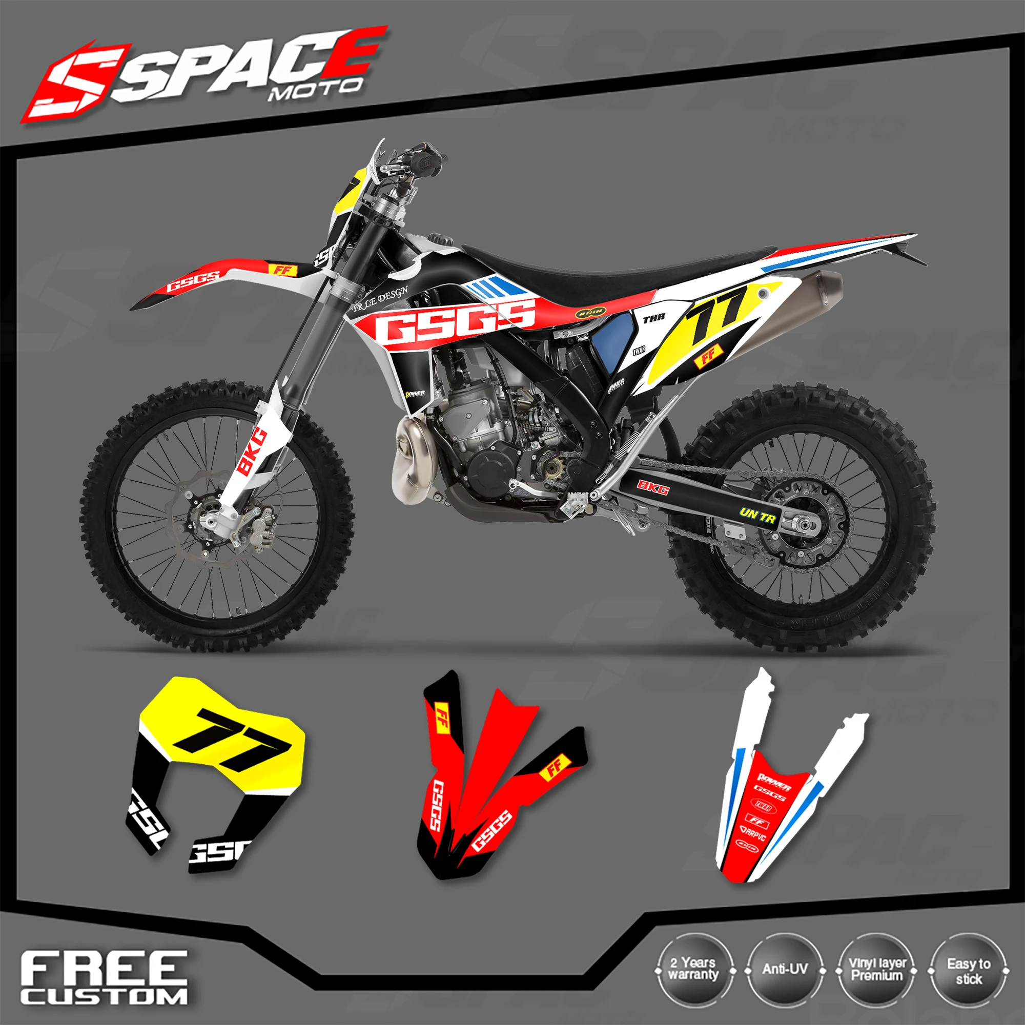 

Наклейки-декали SPACE Custom Motorcycle Graphics для мотоциклов GASGAS 2012-2017 EC, комплект 002