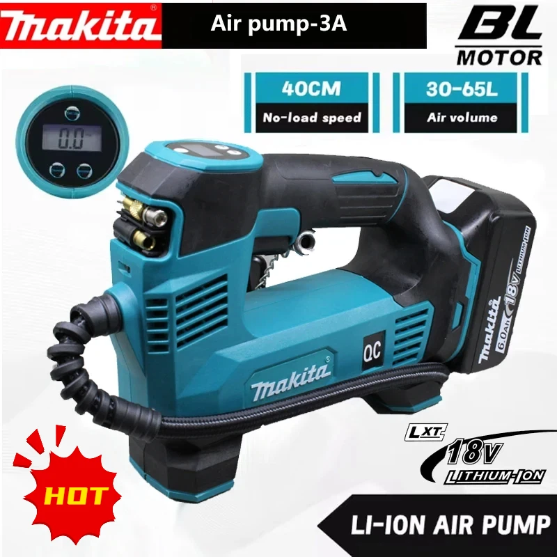 Makita Portable Air pump 18V Battery Lithium-Ion Cordless Inflator For Car Tyre Inflator Electric Motorcycle Pump