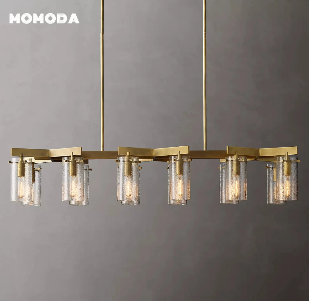 Charleroi Linear Chandeliers Modern Glass Brass Chrome Black Hanging Lamps for Ceiling Dining Room Living Room Pendant Lights