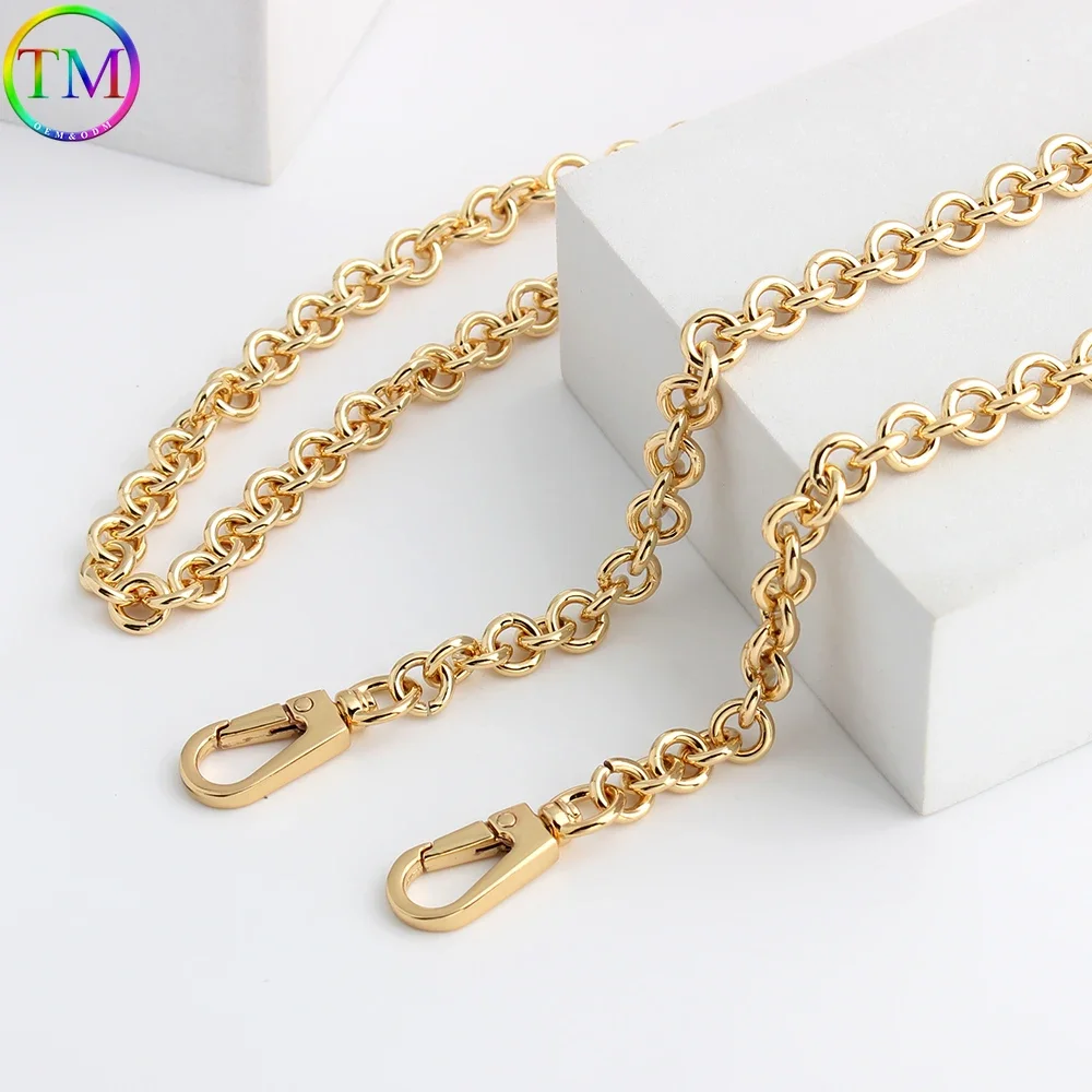 1-10PCS 129CM Zinc Alloy Bag Chains Strap Gold Metal Chain For Women Bag Crossbody Shoulder Belt Handle Wrap Chain Accessories