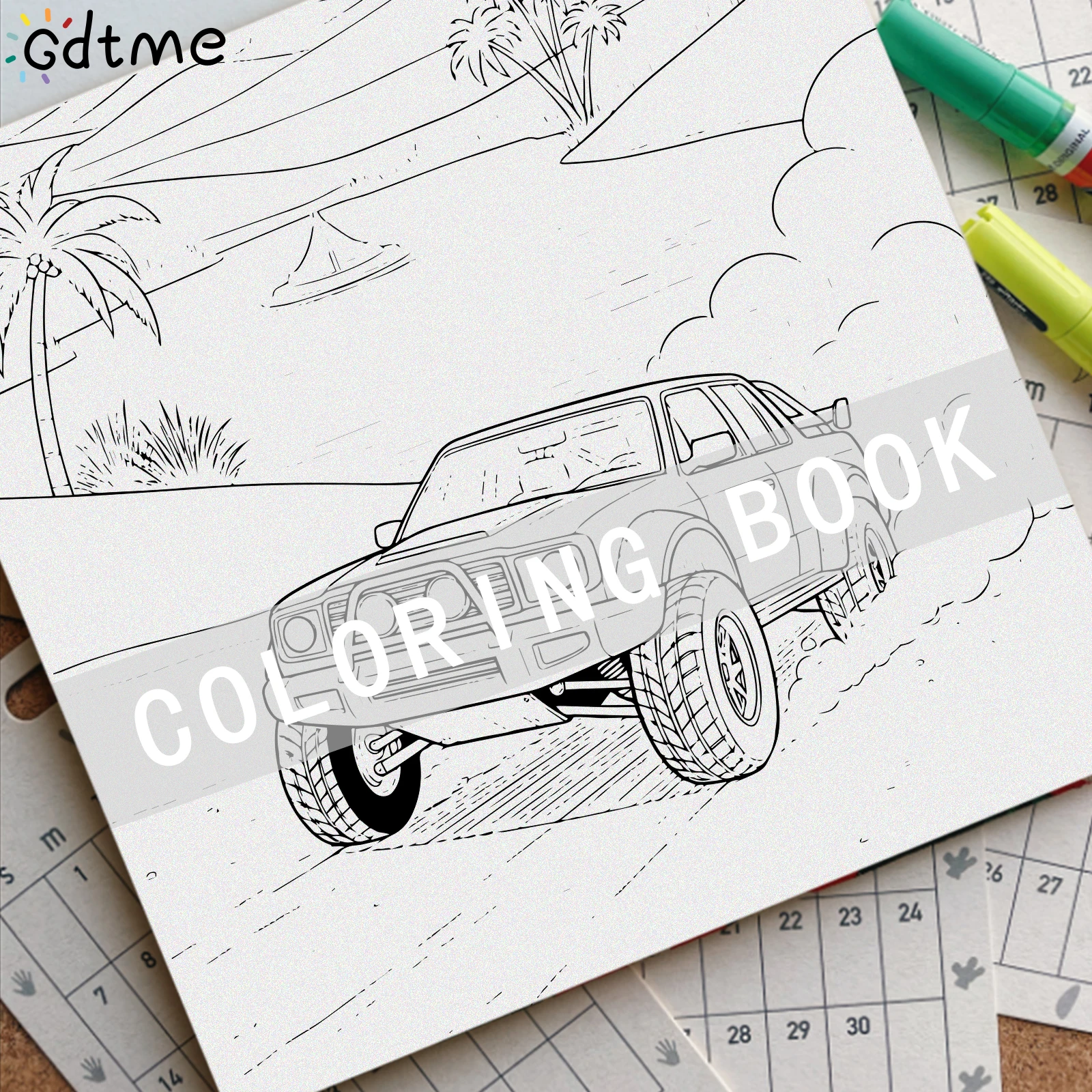 كتاب تلوين السيارة المتحركة الانجراف للبالغين، لعبة رسم مونتيسوري التعليمية لتخفيف التوتر والغطس الورقي ﻿