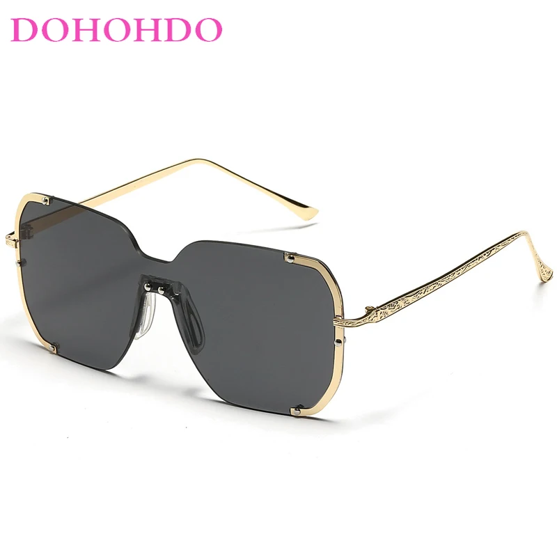 

DOHOHDO Oversized Punk Men's Sunglasses 2024 Brand Designer Metal Big Frame Luxury Women Shades Sun Glasses Eyewear Gafas UV400