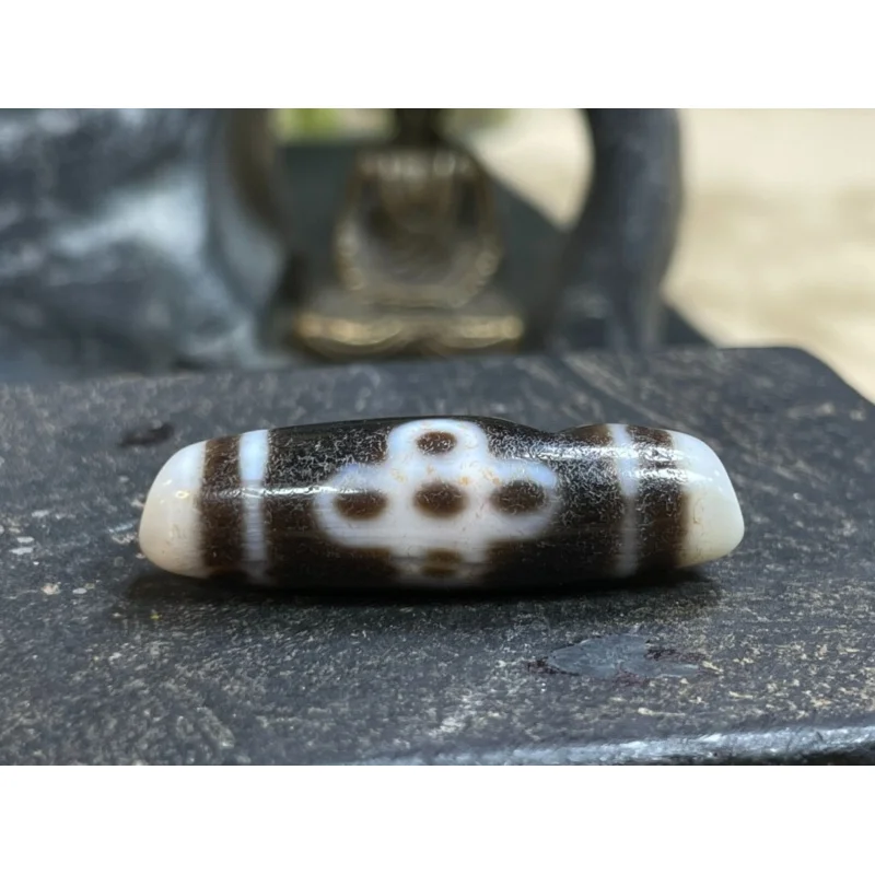 

Tibetan Nepalese Himalayan Ancient agate Old Dzi Talisman 5 Eye Beads Amulet