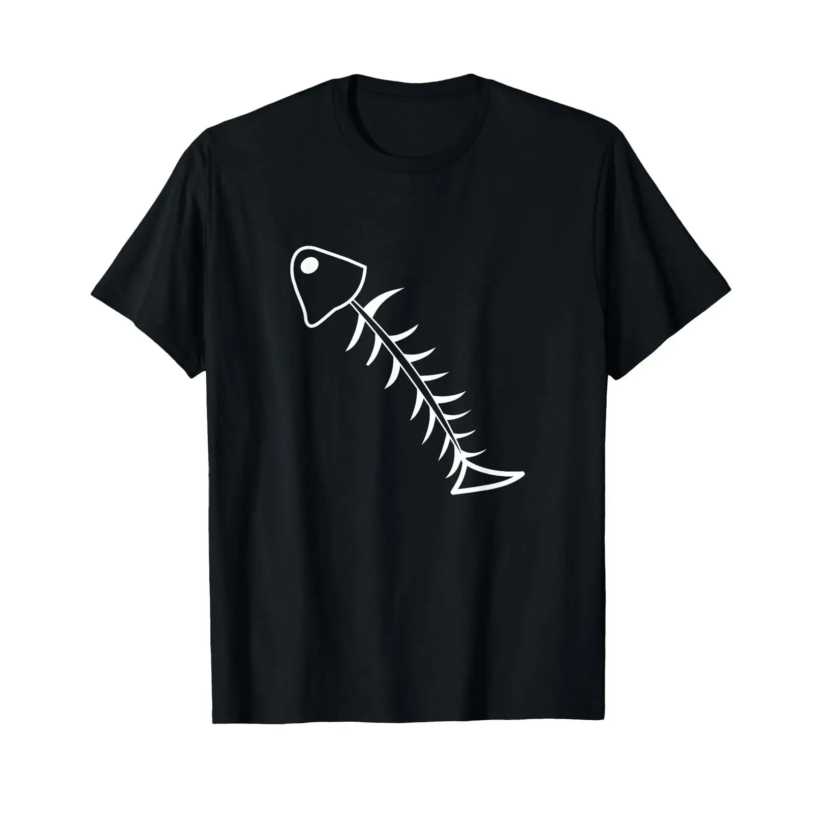Herringbone Fishing Skeleton Bone Fish T Shirt vintage Washed Slightly fashion streetwear homme Breathable Casual Stretched