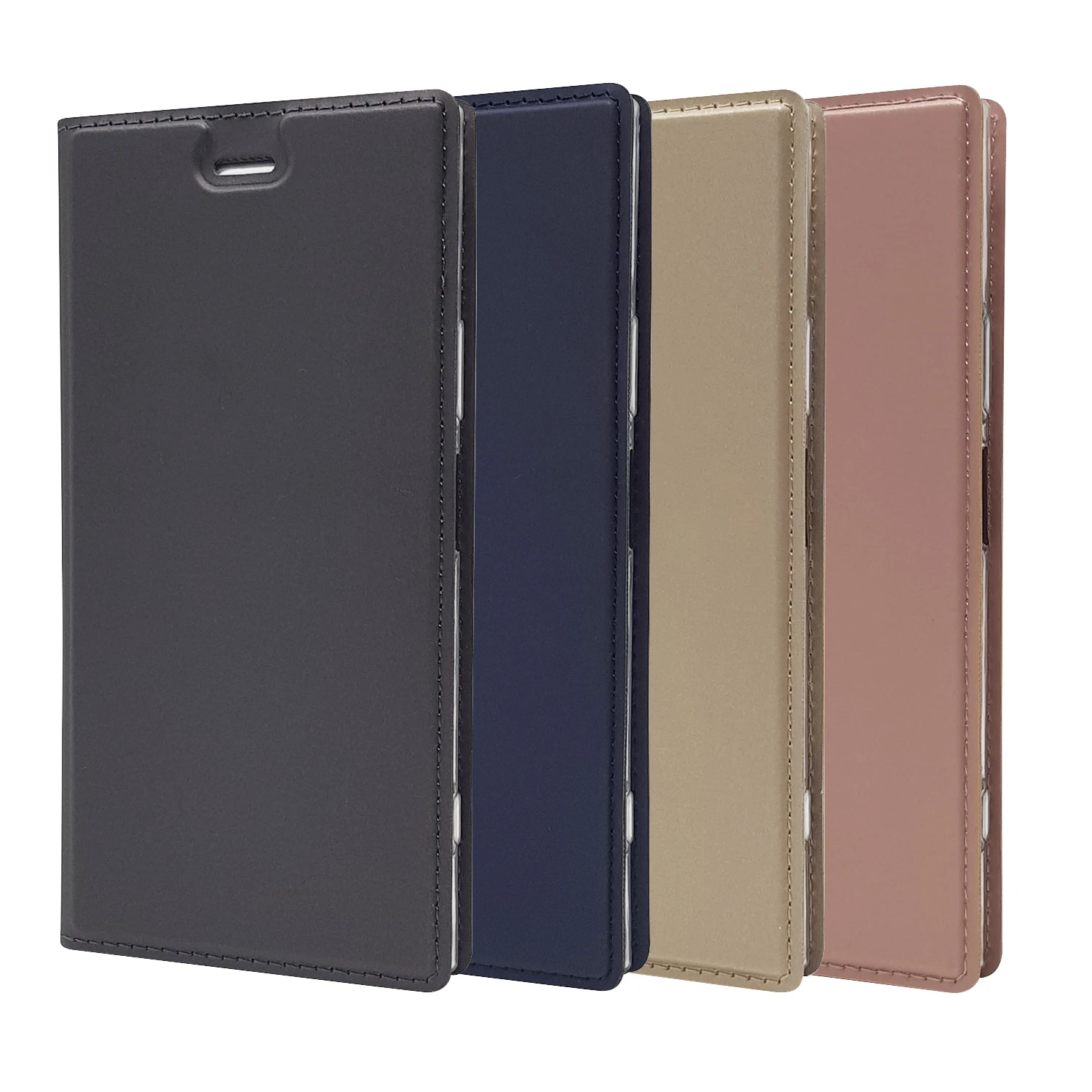 Matte Wallet Case Flip Cover Case for Sony Xperia XZ1 / XZ1 Compact Magnetic adsorption phone case business style