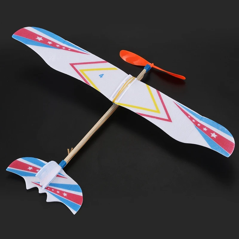 3X Elastic Rubber Band Powered DIY Foam Plane Model Kit Aircraft Educational Toy