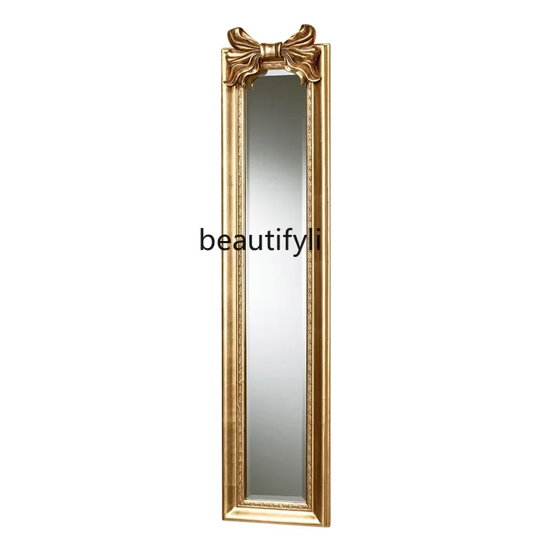 B06 French bow full-length mirror, home corridor, living room wall-mounted full-length mirror, retro carved floor mirror