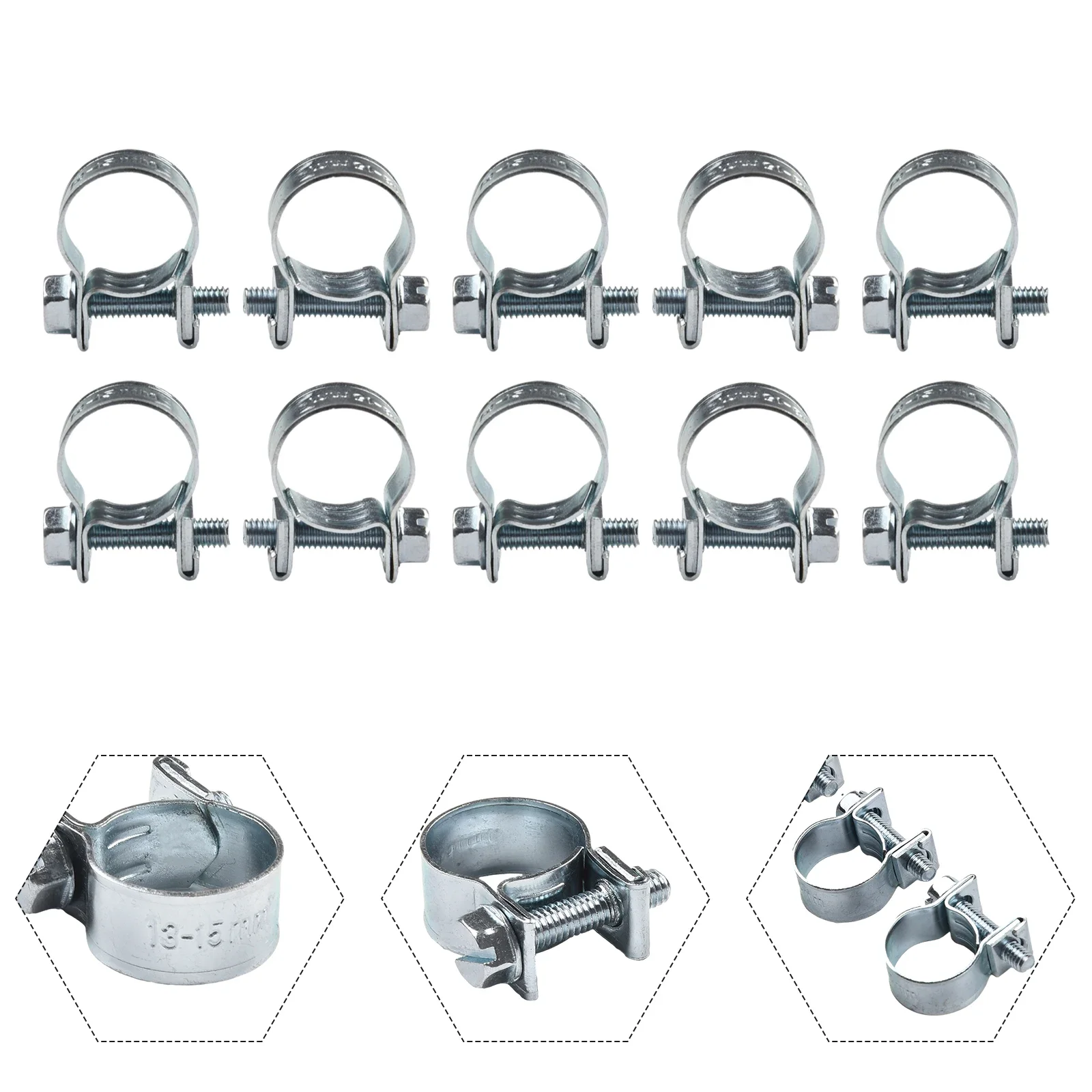 11-13mm/13-15mm Hose Clips Fuel Line Clamps Fuelline Nut And Bolt Petrol Pipe Clip Portable Superior Excellent