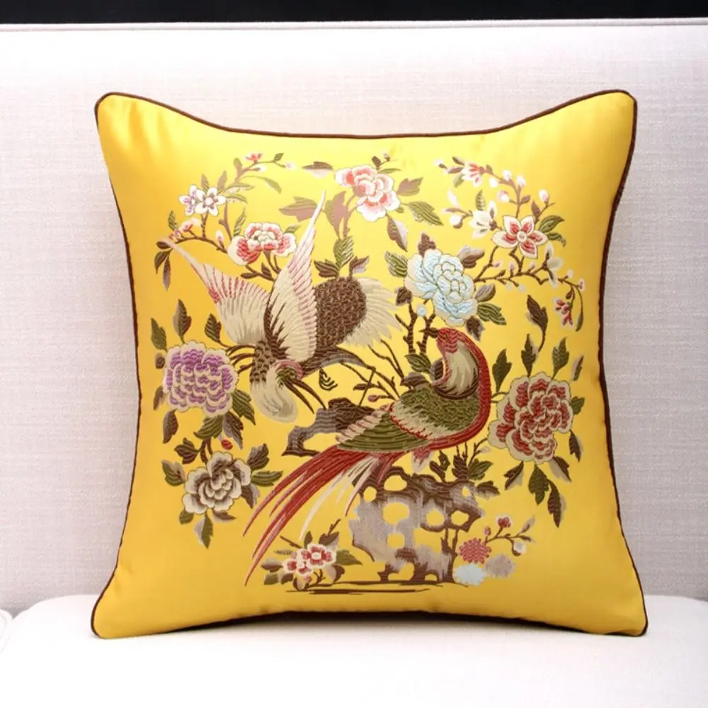 45x45 سنتيمتر الكلاسيكية زهرة الطيور المخدة الفاخرة لينة الداكرون رمي غطاء الوسادة الكرتون مستطيلة الطيور زهر البرقوق المخدة