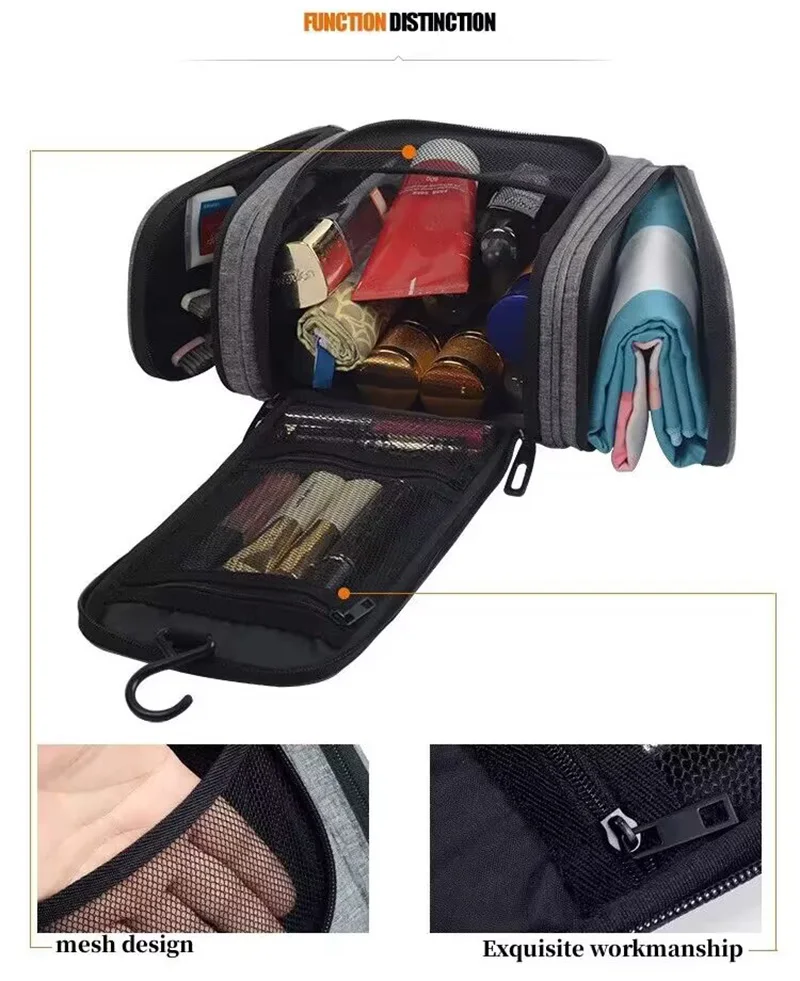 Mens Travel Toiletry Organizer Bag Women Cosmetic Makeup Wash Bag Hanging Dopp Shaving Kit for Bathroom Shower for Trip Business