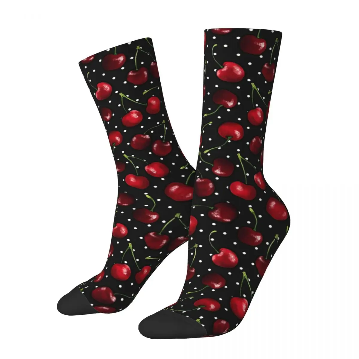 Rockabilly Retro Polka Dot Cherry Cherries Adult Socks Unisex socks,men Socks women Socks