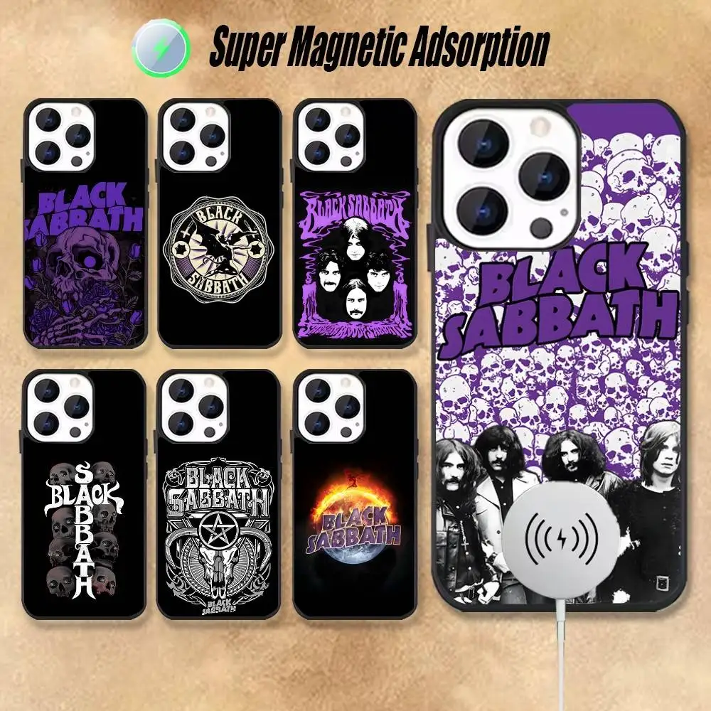 

B-Black S-Sabbath Heavy Metal Band Shockproof Black Phone Case For iPhone 17,16,15,14,13,Pro,Max,Plus Magnetic Wireless Charging