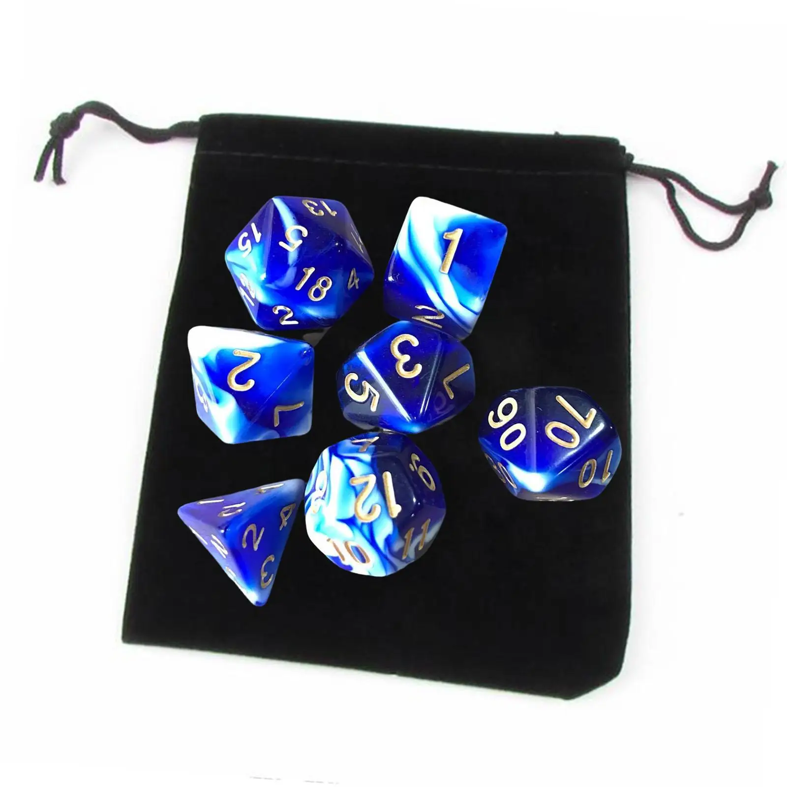 3x Acrylic Polyhedral Dices Set D8 D10 D12 D20 for Role Playing Table Games