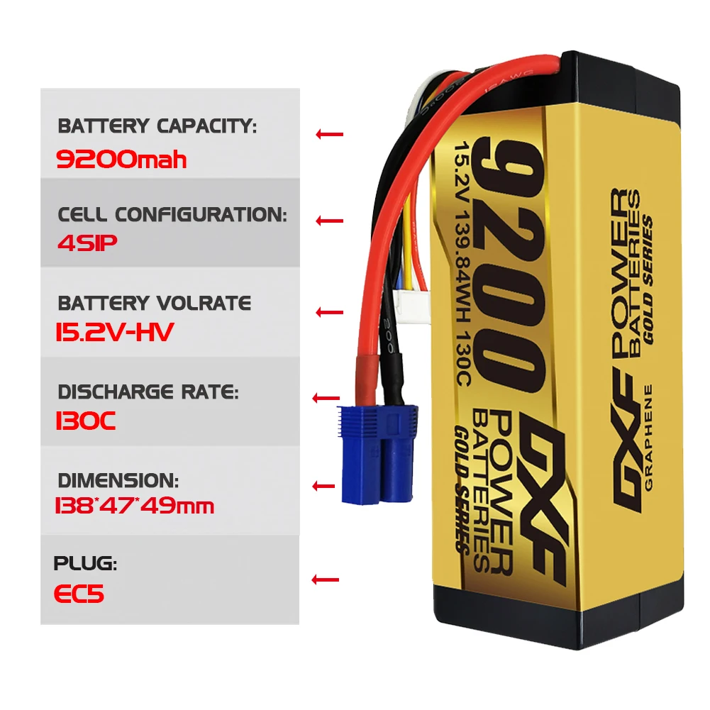 DXF 4S 6S Lipo 14.8V 15.2V 22.2V Battery 5200mAh 6200mAh 6500mAh 7000mAh 8000mAh 8400mAh 9200mAh 10000mAh for RC Car Buggy Tank