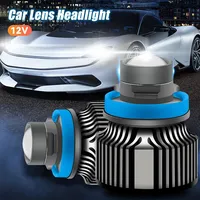 Car Laser Lens H7 H11 H8 H9 9006 HB4 Led Fog Light Bulb Turbo Headlight Lights For Car 12V White Yellow Ice Blue Turbo Fog Light