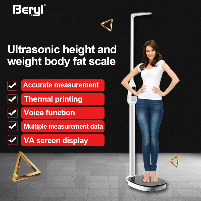 New Style 200Kg Health Electronic Weight Height Measurement Meter BMI Body Weighing Scale