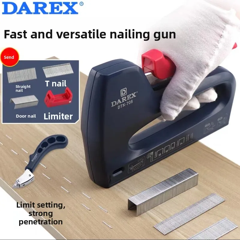 

Сверхмощный ручной степлер DAREX для U-образных гвоздей, картина маслом, быстрая съемка с эргономичной ручкой