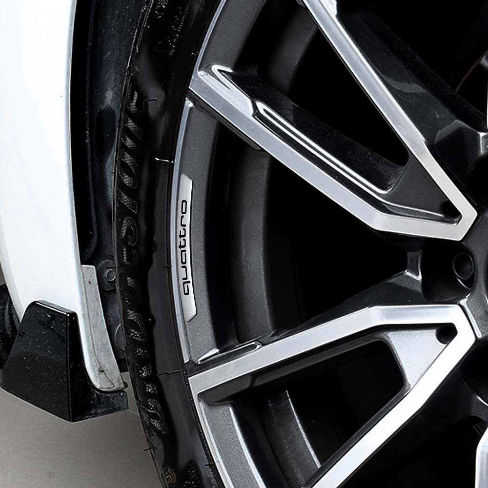 4 Stück Aluminium-Autofelgen-Aufkleber Auto-Umbau-Zubehör für Audi Sline quattro A3 A4 B8 8P 8V A6 C7 A5 Q5 B7 8P 8L 8V B6 – Detail 9