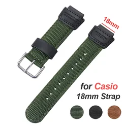 18mm Nylon Canvas Watchband for Casio AE-1200WH/SGW-300/AQ-S810W Men Women Sport Wristband High Quality Replacement Bracelet