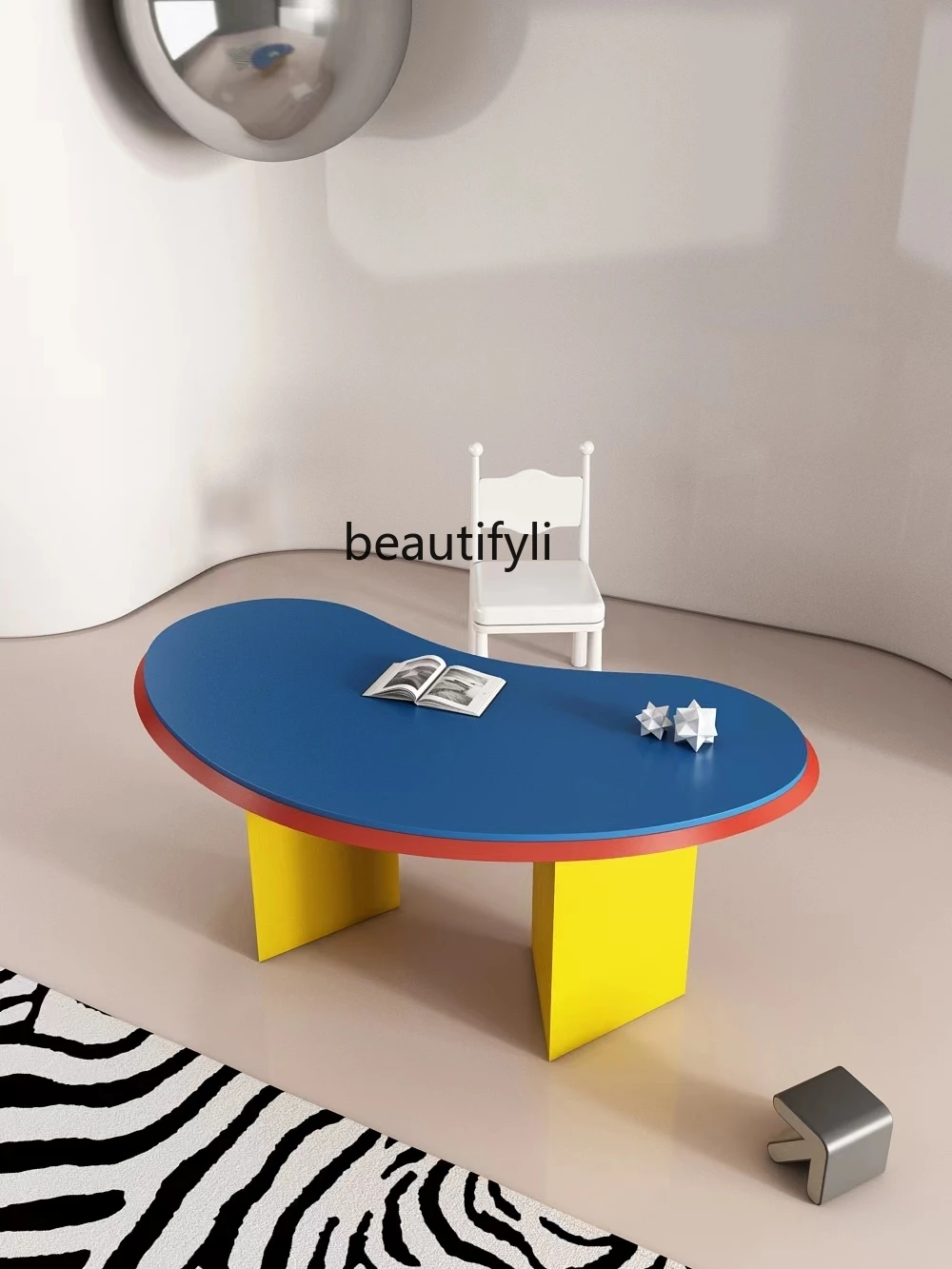 Memphis Style Desk Design Desk Kindergarten Writing Desk Color Coffee Table Classic Cartoon