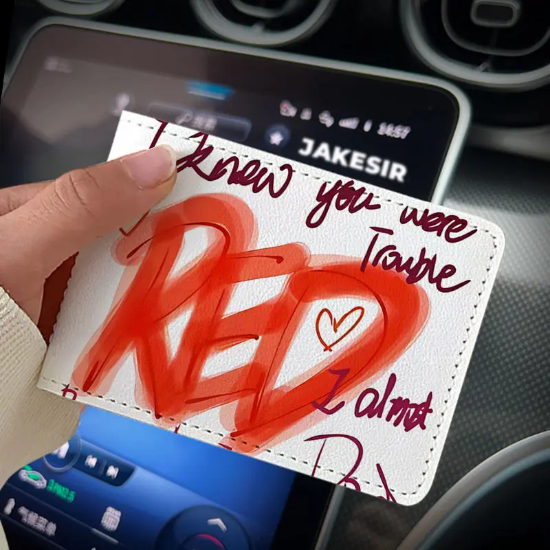 Dompet Cetak Lirik Taylor Swift Dompet Netral Kualitas Tinggi Kulit Pu Dompet Lipat Fashion Menyenangkan