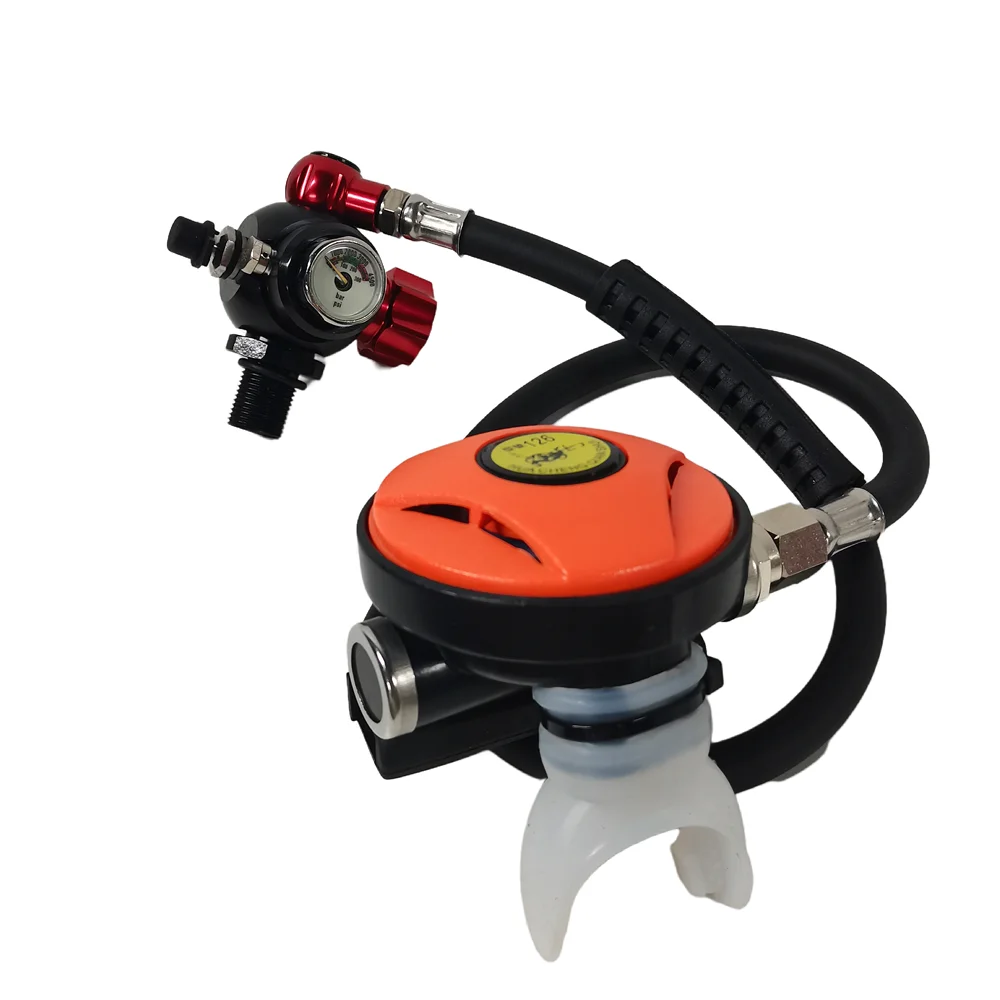 

Scuba Diving Equipment Set with First Stage Relief Valve Second Stage Breather Underwater Snorkelsr Pressure Reducing Valve Set