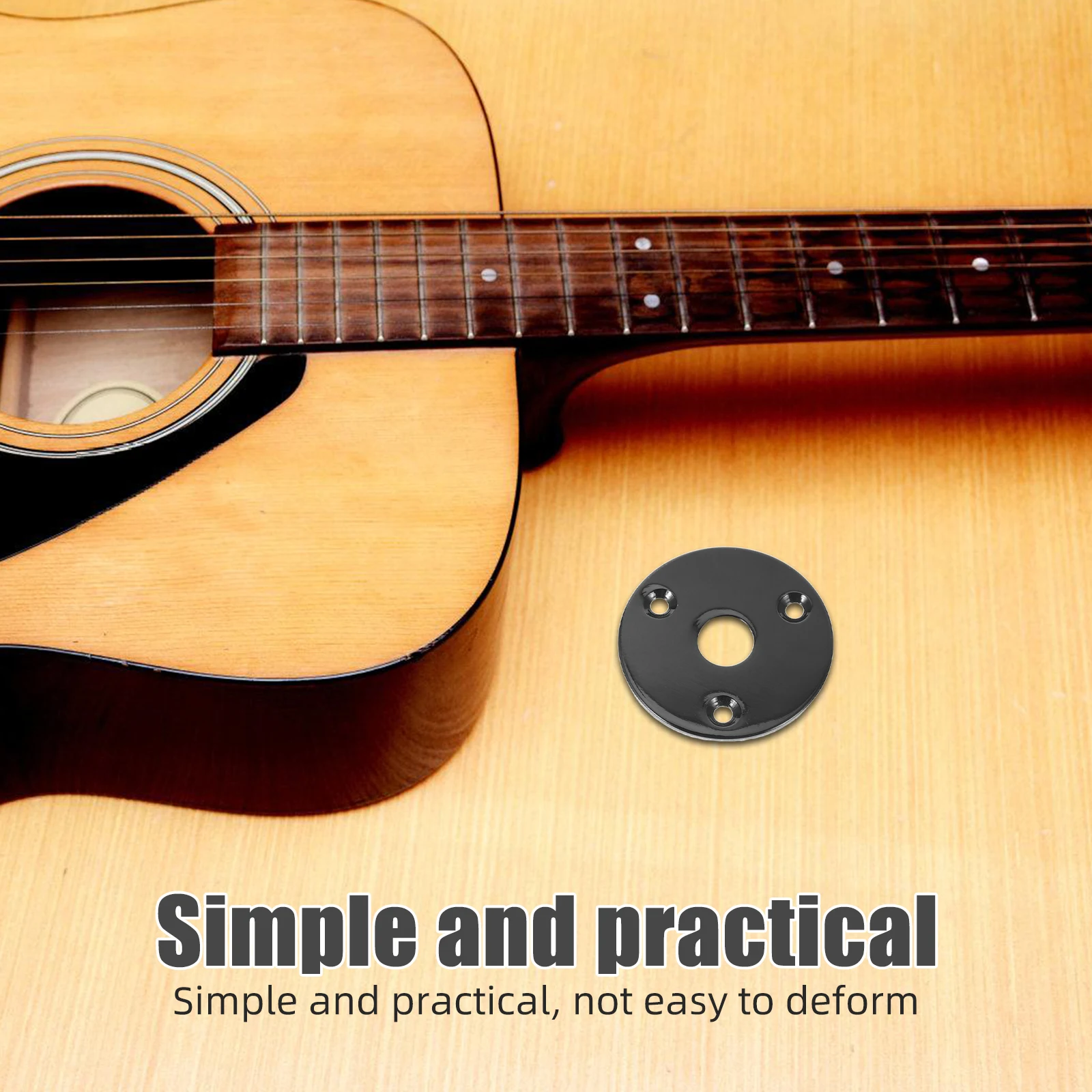 

1 Round Guitar Jack Plate Indented Pickup Output Input Socket Plate Metal Screw for Electric Guitar Bass Replacement Cat Eye