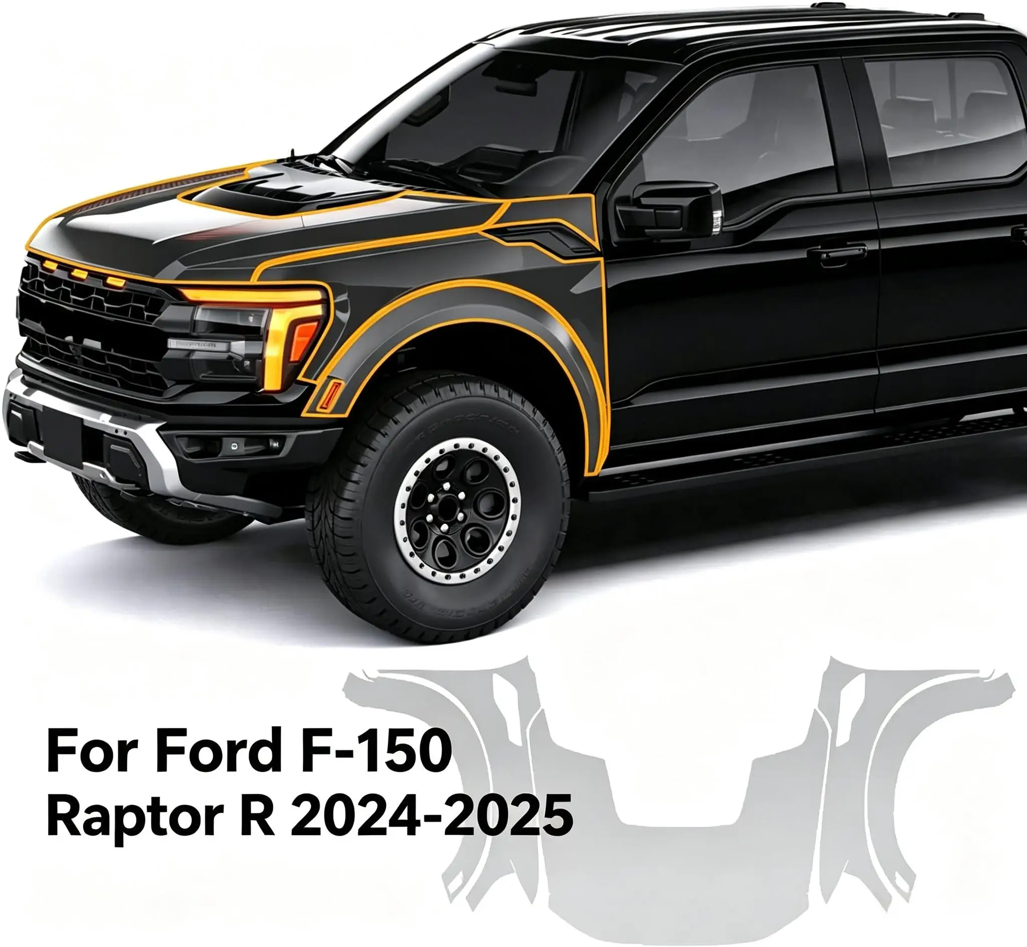 9Mil TPU Paint Protection Film For Ford F-150 Raptor R 2024-2025 Pre-cut PPF Kit Clear Bra Car Body Anti-Scratch Resistant