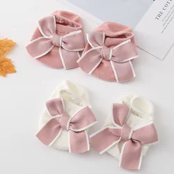 Ins baby bow learning walking floor socks boat socks plain children's socks popular anti slip floor socks suitable for 0-1 years