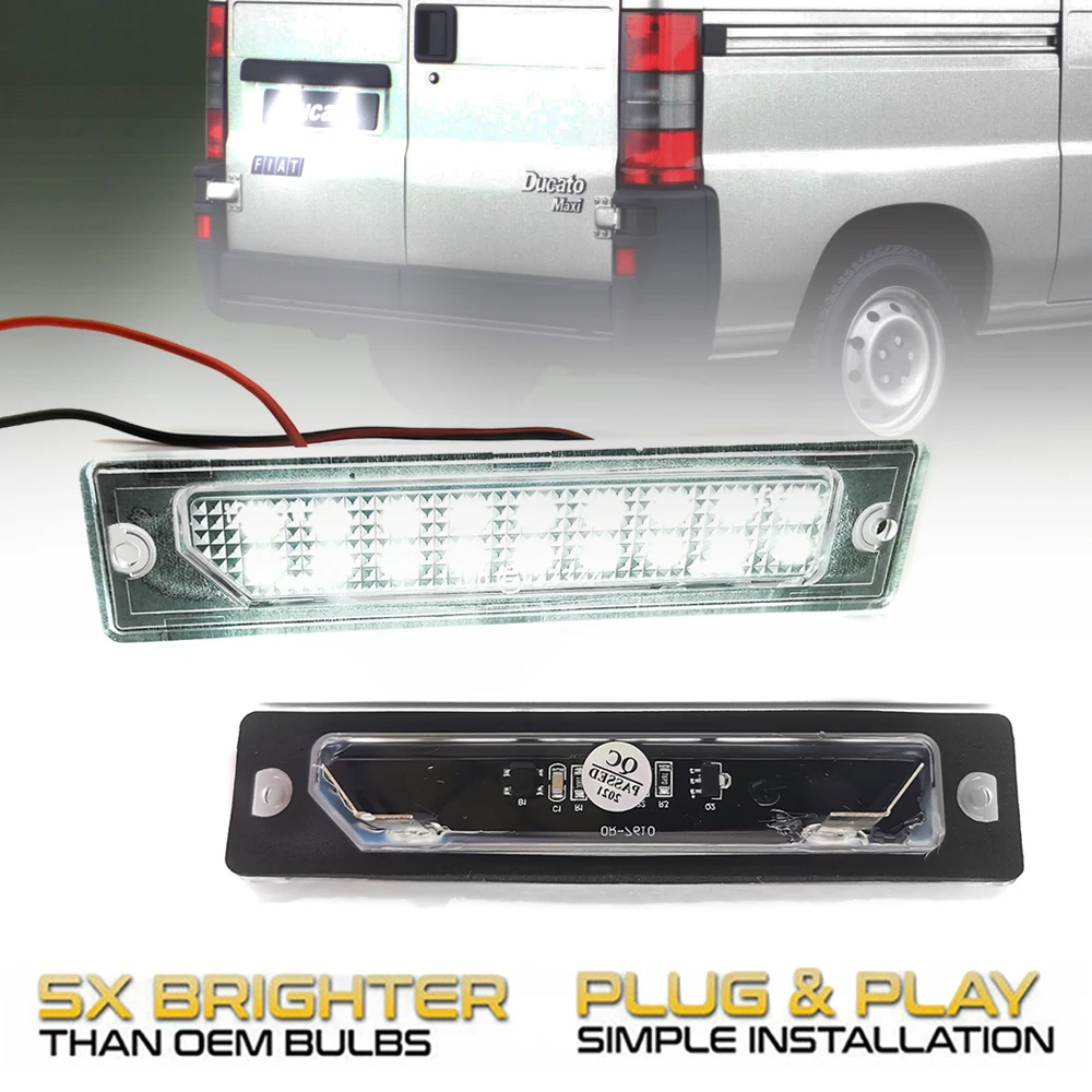 

2Pcs Error Free Car LED Number License Plate Lights Lamps For Peugeot Boxer Manager Citroen Jumper Relay Fiat Ducato Bus Box
