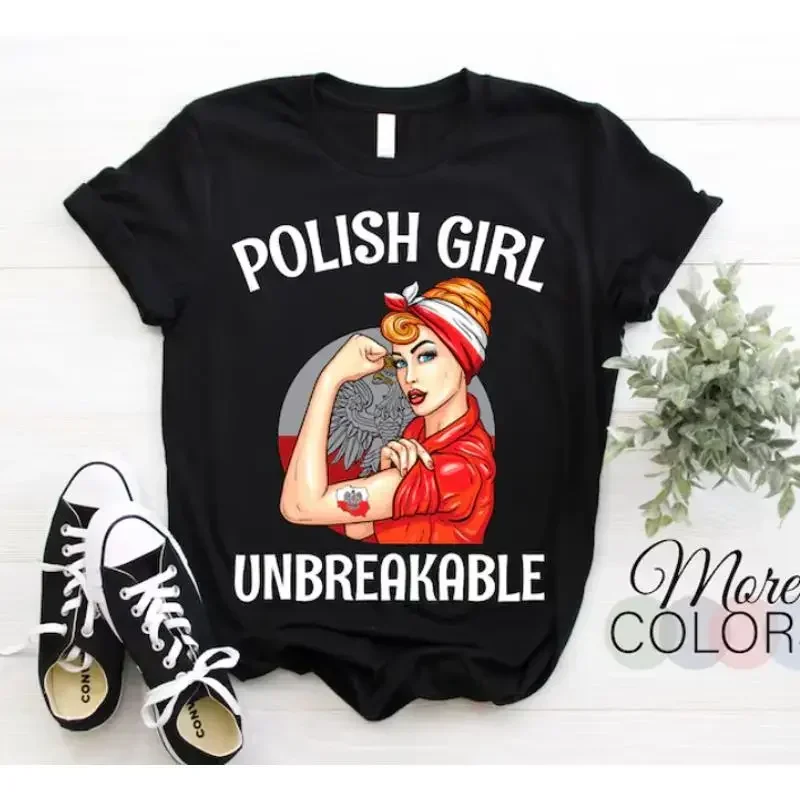 New T Shirt Polish Girl Unbreakable Heritage Poland Flag Cool